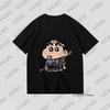 MINISO Cute Cartoon Crayon Shin-chan Print T-shirt For Men Summer Cotton Short Sleeve O-neck Tees Casual Fashion Oversized Tops