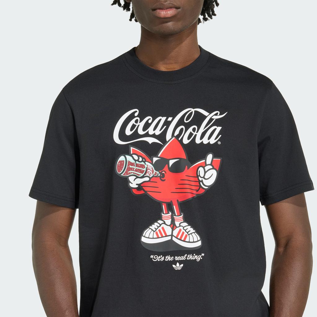 Adidas Originals X Coca Cola T Shirts Men's Black Crew Neck Moderate