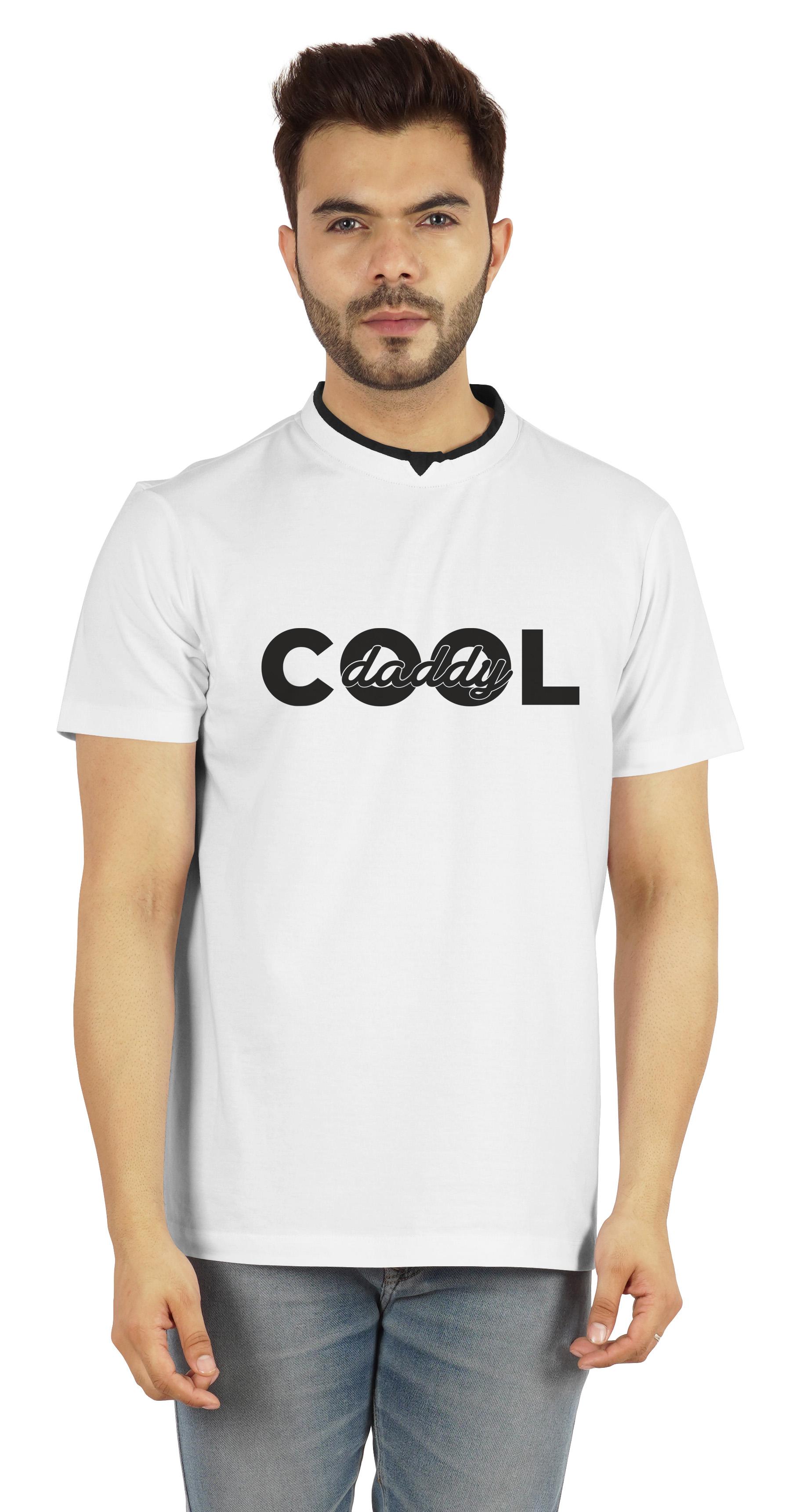 

Чоловіча футболка Inkmeso з графічним принтом Cool Daddy для тата з круглою шиєю і V-образним трикотажем XXL білий