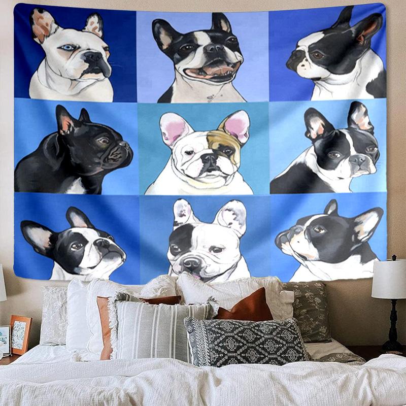 French Bulldog Printed Tapestry, Wall Hanging,Livingroom, dormitory, Large Wall Decor, Fabric Decor Fan Birthday Gifts