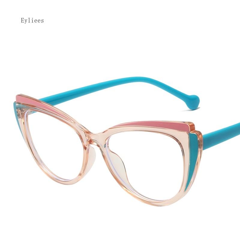 Cat Eye Blue Light Blocking Optical Glasses Frame for Computer Use Stylish Square Eyeglasses Retro Glass Eyewear for Men And