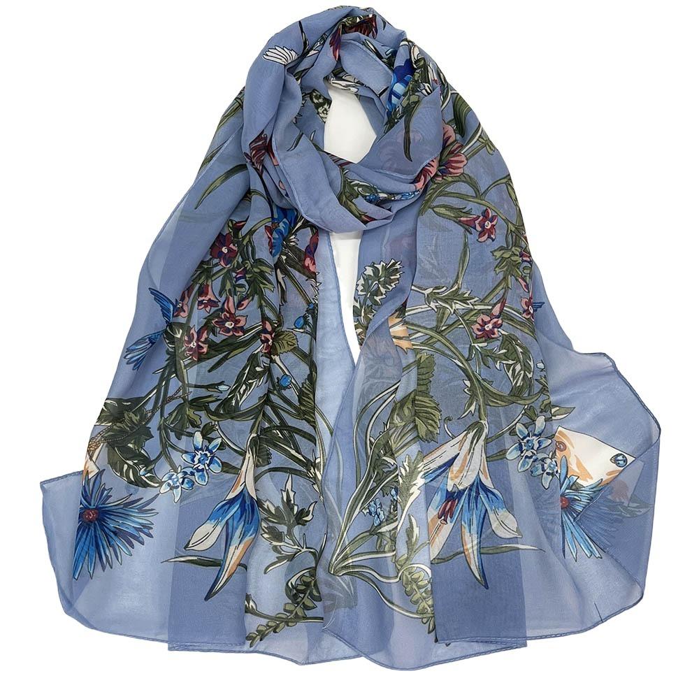 Sun-Resistant Silk Scarf Breathable Long Wraps Durable Bandana for Women