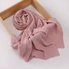 Malaysia Muslim Hijab Wrinkle Plain Long Shawl Islamic Headscarf Wraps For Women Female Foulard