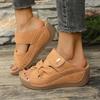 Fashion Vintage Soft Sole Platform Wedge Heels Slippers Women 2025 Summer Hollowed Out Bowknot Slides Bohemia Non Slip Beach Sandals