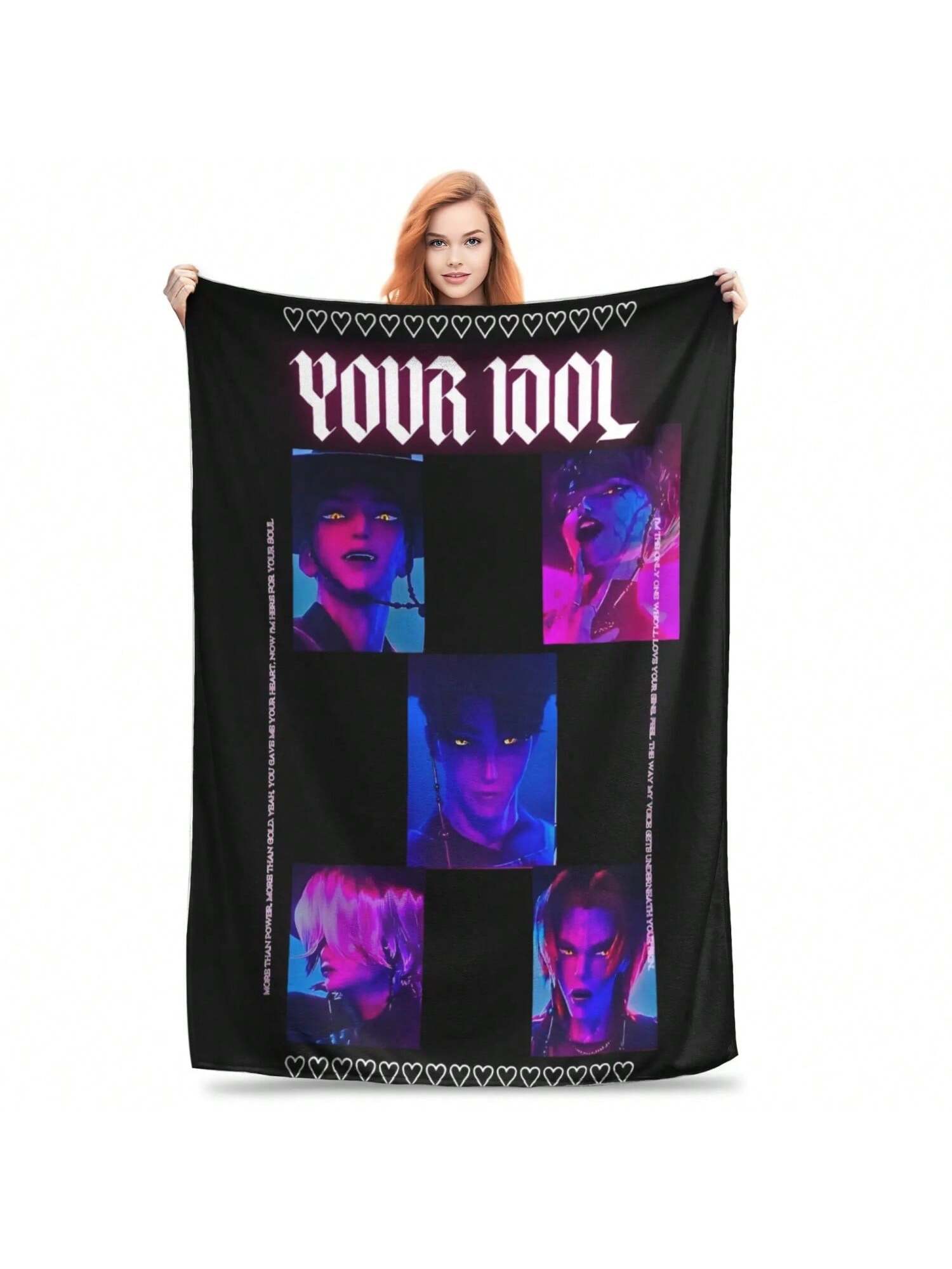 

Jinu Demon Hunters S Blankets Coral Fleece Plush Spring Breathable Ultra-Soft Throw Blankets For Home Couch Bedding Throws 75X95CM