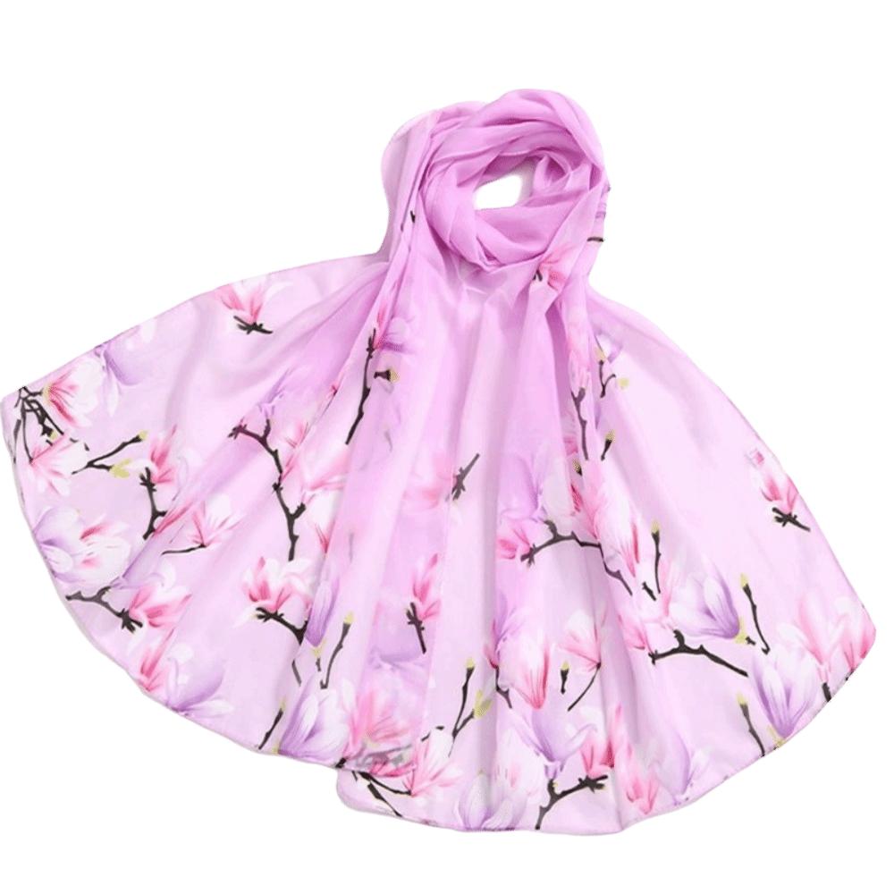 Soft Floral Printed Hijab Thin Beach Shawl Fashion Chiffon Scarf