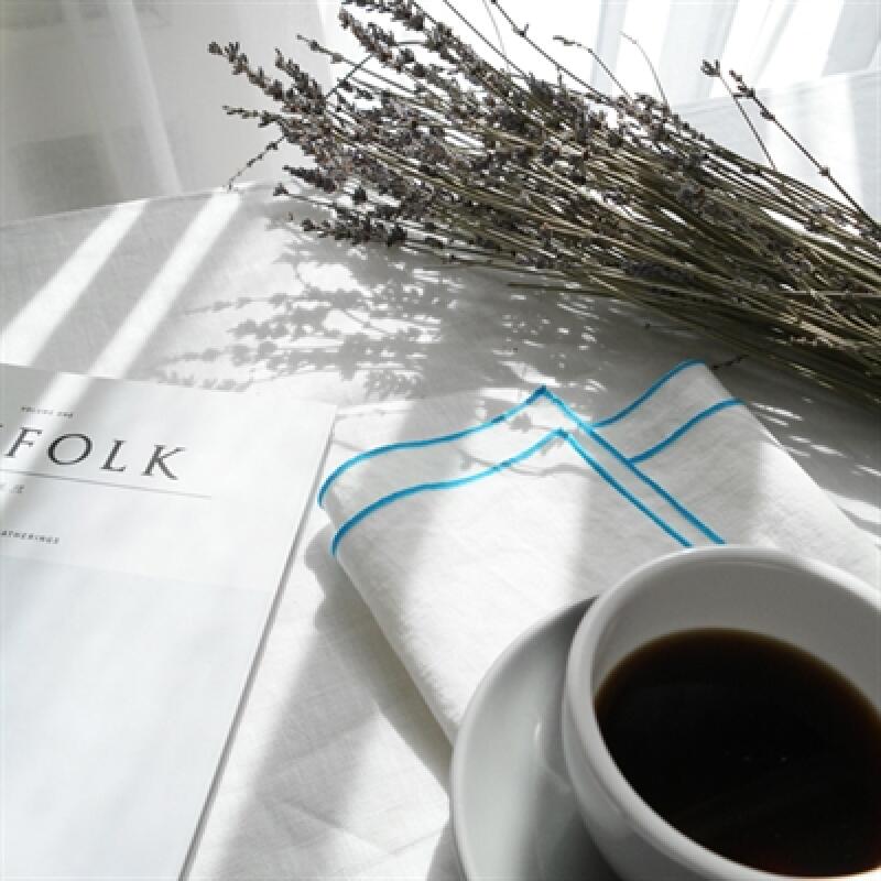

Rainbow Natural Linen Napkins in 7 Colors Sky