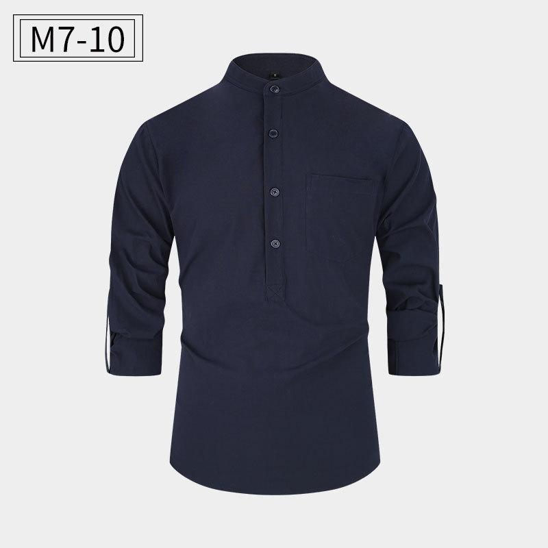 Men’s Heavyweight Long Sleeve Cotton Henley Shirt