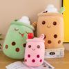 Süßes Stoff-Boba-Plüschtier Bubble Tea Essen Milchbecher Plüschtier Kissen Weiche Kawaii Umarmungs-Plüschtiere Geschenke für Kinder