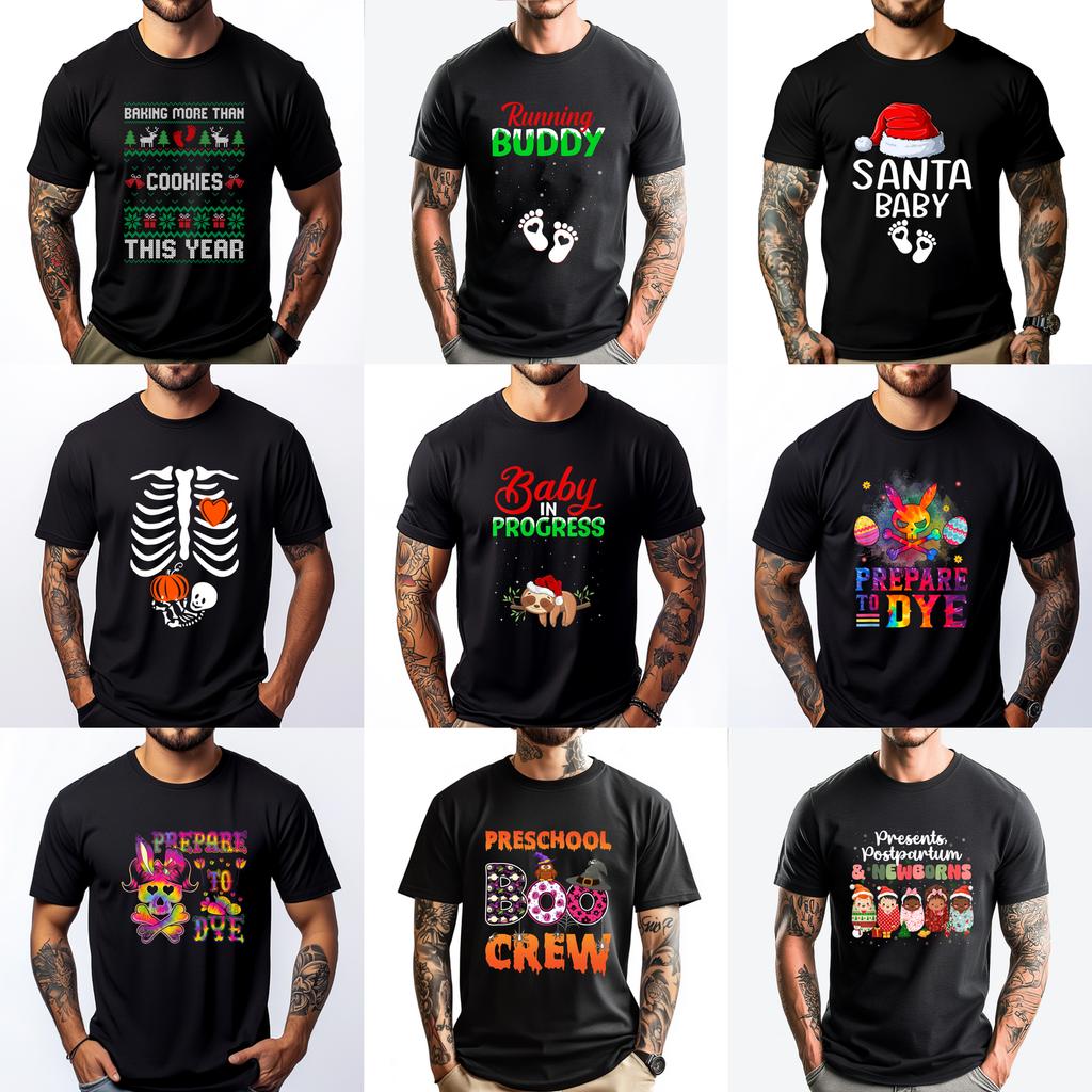 T-shirt Pregnancy Baker Christmas Baking More Than Cookies This Year Funny Skull Printed Tops Soft Clothes