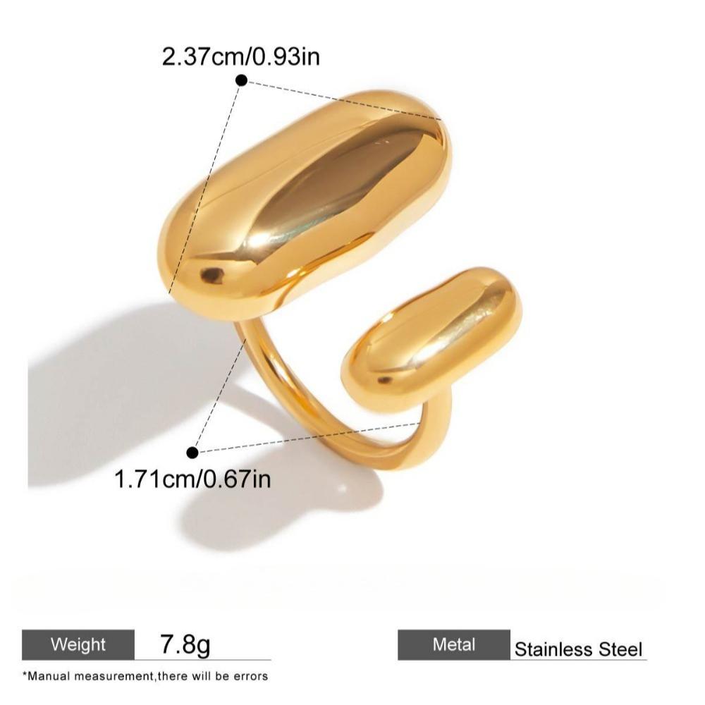 Korea Personality Geometric Ellipse Gold Color Matching Stainless Steel Dangle Earrings for Women Rings Jewelry Does Not Fade