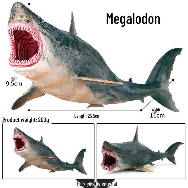 Great White Shark & Marine Life Toy Set: Megalodon, Hammerhead, Tiger Shark Models