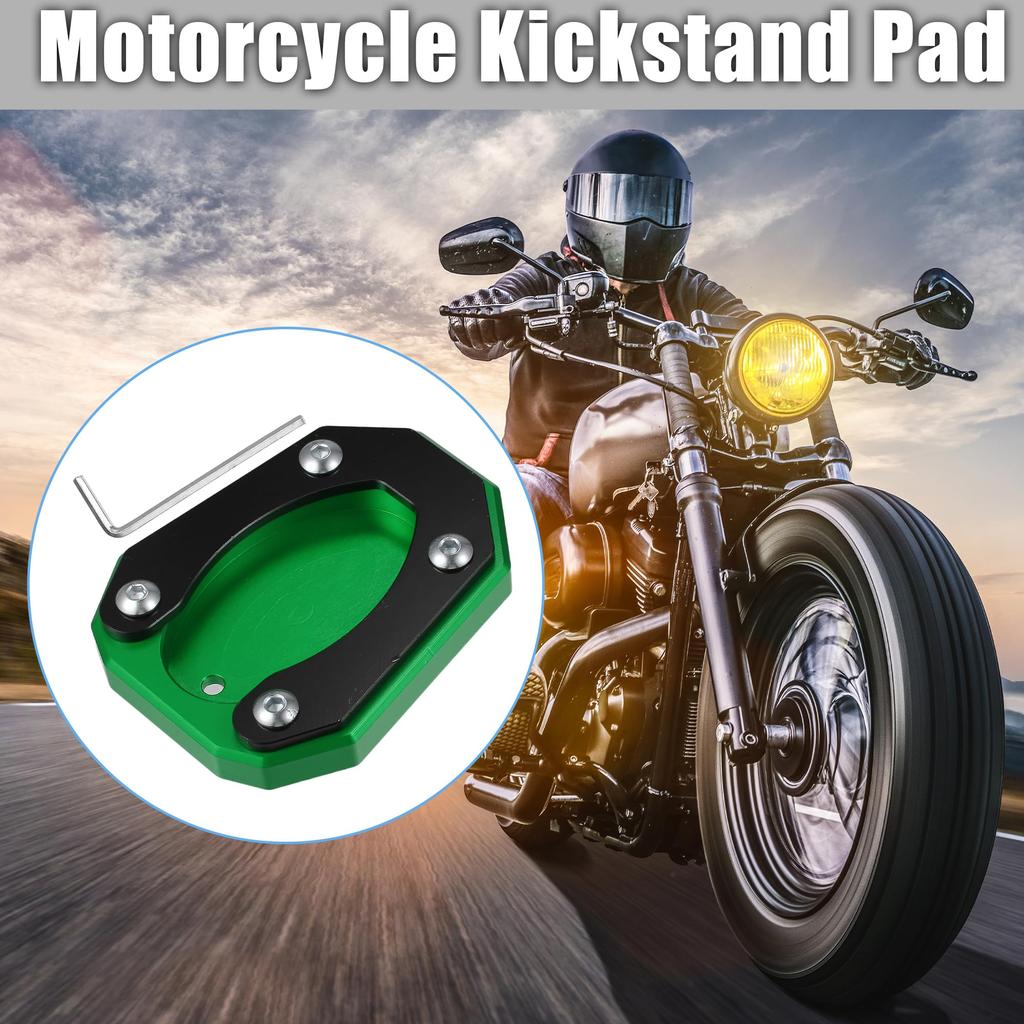uxcell Motorcycle Kickstand Side Stand Plate Pad Aluminum Alloy for Midori Kawasaki Zx4rr 2023 1 Set