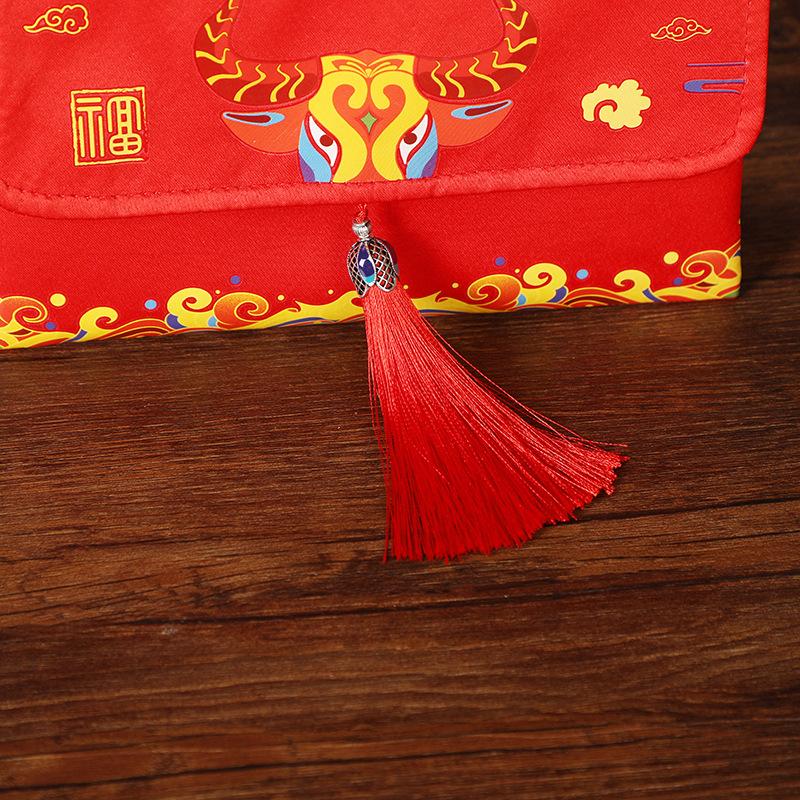 Birthday Packet Creative  Fabric Envelope Red Envelope Tassel Detail Wedding Storage Bag For Special Occasions Wedding
