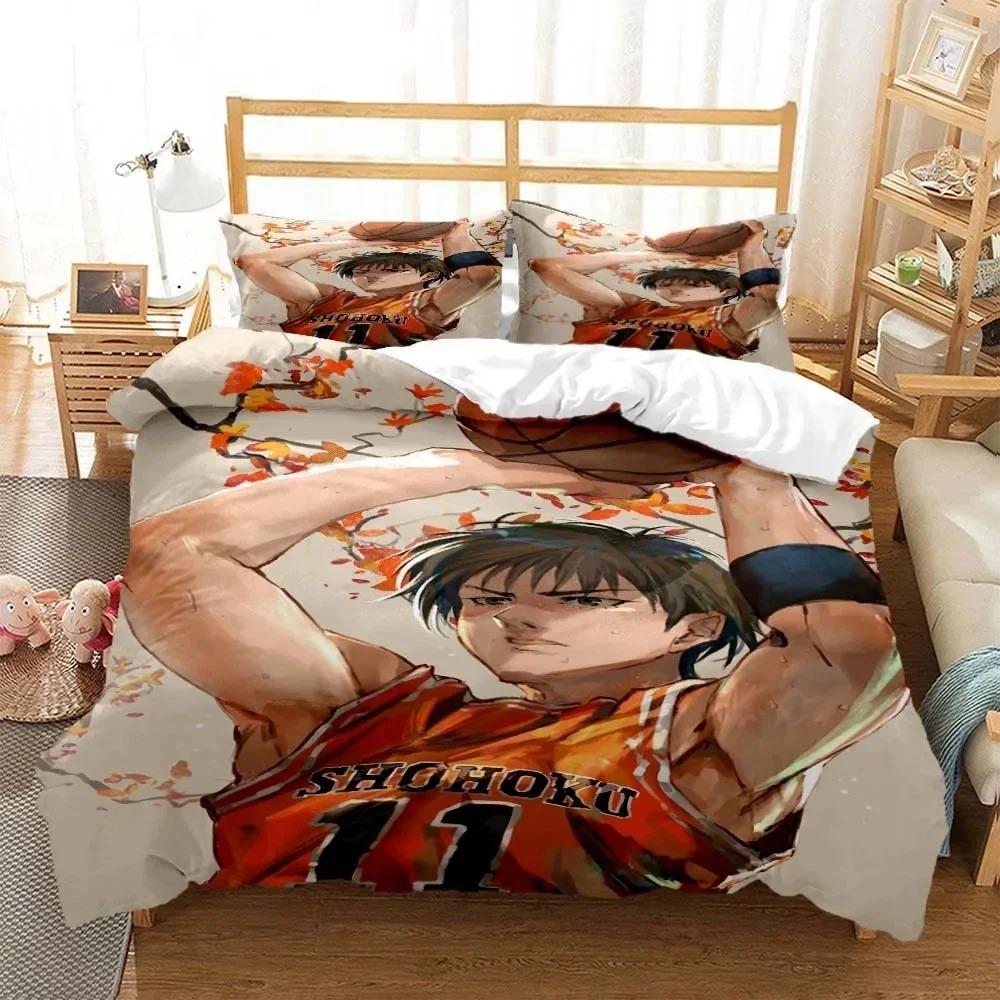 Elegant Durable king Queen Quilt Comforter 3D Printing Slam Dunk Anime Bed Size Boys Adult