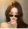 2PCS  Girl Retro Cat Eye Sunglasses Women High-end Metal Travel Sunglasses Square Face Makes Her Look Thin