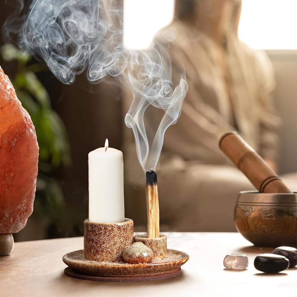 Minimalist Ceramic Aromatherapy Candle Holder Sage Smudge Tray Nordic Style Home Decor