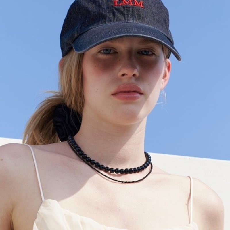 LIEBE MICH MONSTER Vintage Denim LMM Logo Baseballkappe_Schwarz