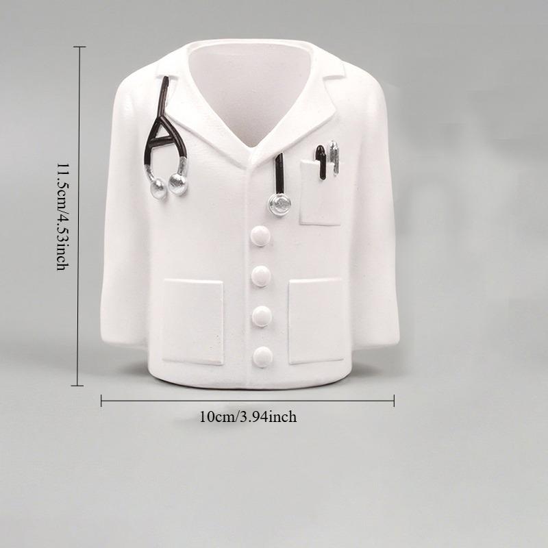 1pc Creative Doctor's Coat-Shaped Pen Holder, Medical Theme Desktop Organizer, Home and Office Desk Decorative Pen Cup