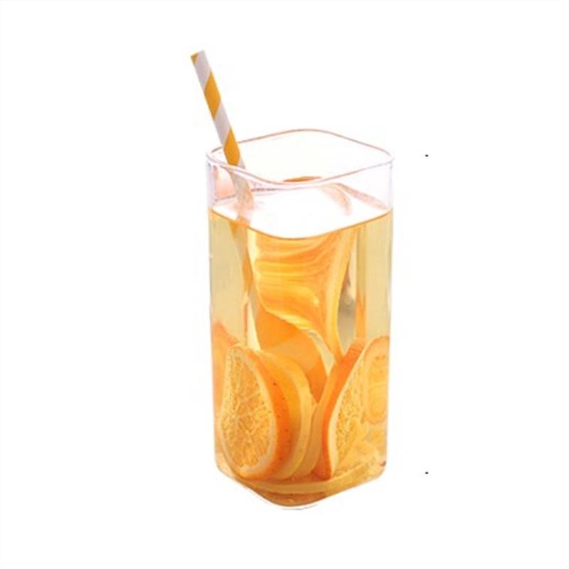 Quadratisches Glas Quadratischer Wasserbecher, Hochtemperaturbeständig, Milchbecher, Einschichtig, Transparenter Kaffeebecher, Saftbecher, Geschenk