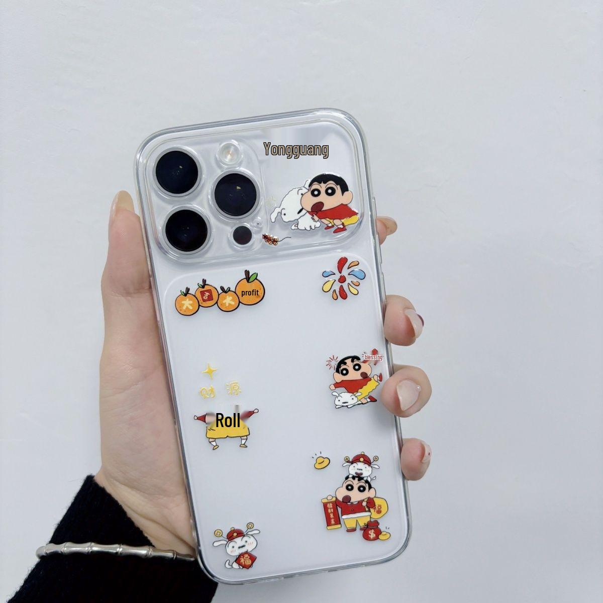 

Crayon Shin-chan Soft Phone Case for Apple 17 Pro Max, 16, 15, 14 Pro & 11 - Big Window Design, Instant Change Compatible. 14 Plus