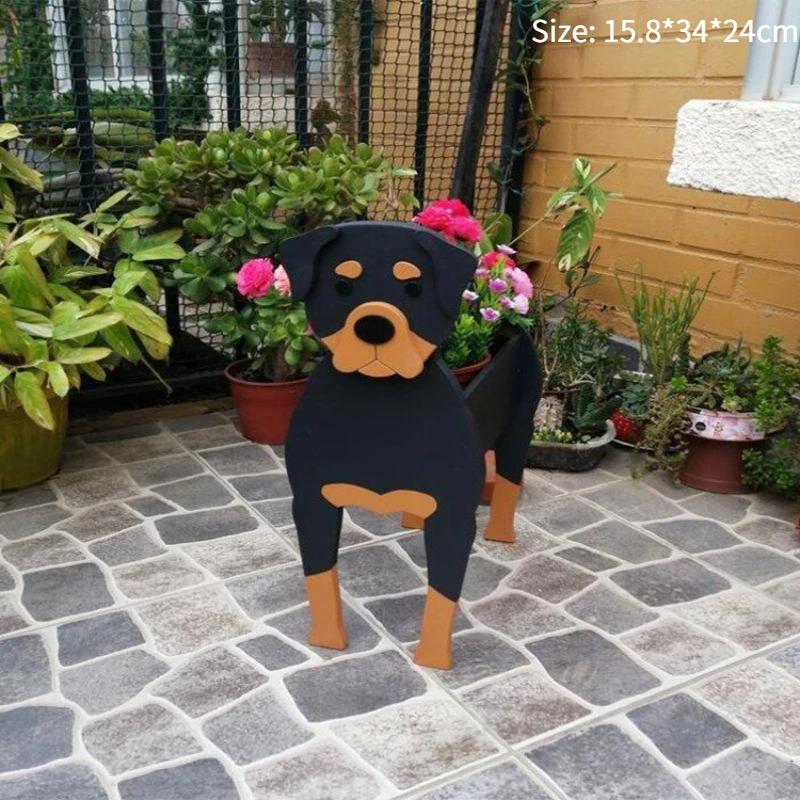 Nowa Doniczka Ogrodowa Pies Sadzarka Sznaucer Buldog Pudel Corgi Yorkshire Doniczki Ogrodowe DIY Sadzarka z PCV Kreskówka Dekoracja Domu