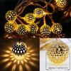 Solar-Powered Moroccan LED String Lights - USB Rechargeable, Ideal for Weddings & Holidays