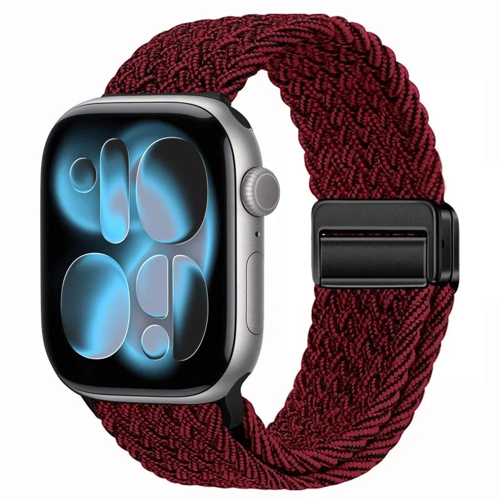 Nylon Strap for Apple Watch 11 10 46mm 42mm/Ultra 3 2 1 49mm Magnetic buckle Wristband iWatch 9 8 7 6 5 4 SE 45mm 44mm 41mm 40mm