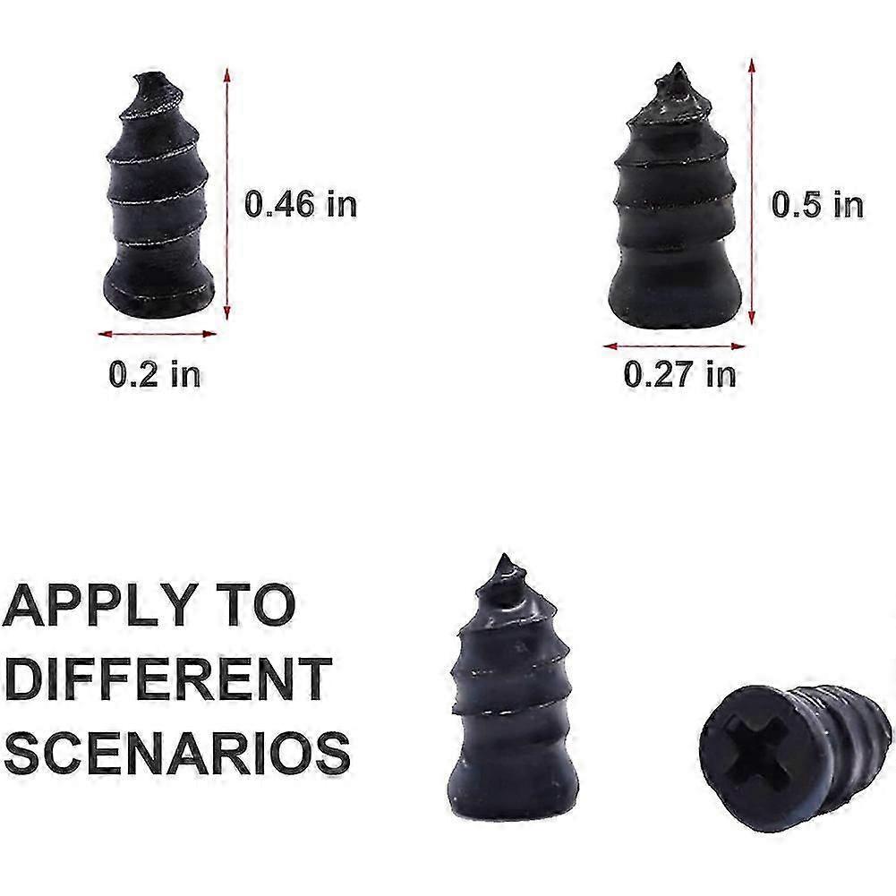 40 Stück Reifenreparatur-Gummischraube, Schwarze Reifenreparatur-Gummischrauben, Schnelles Werkzeug Selbstbedienungs-Reifenreparaturnagel (20S+20L)