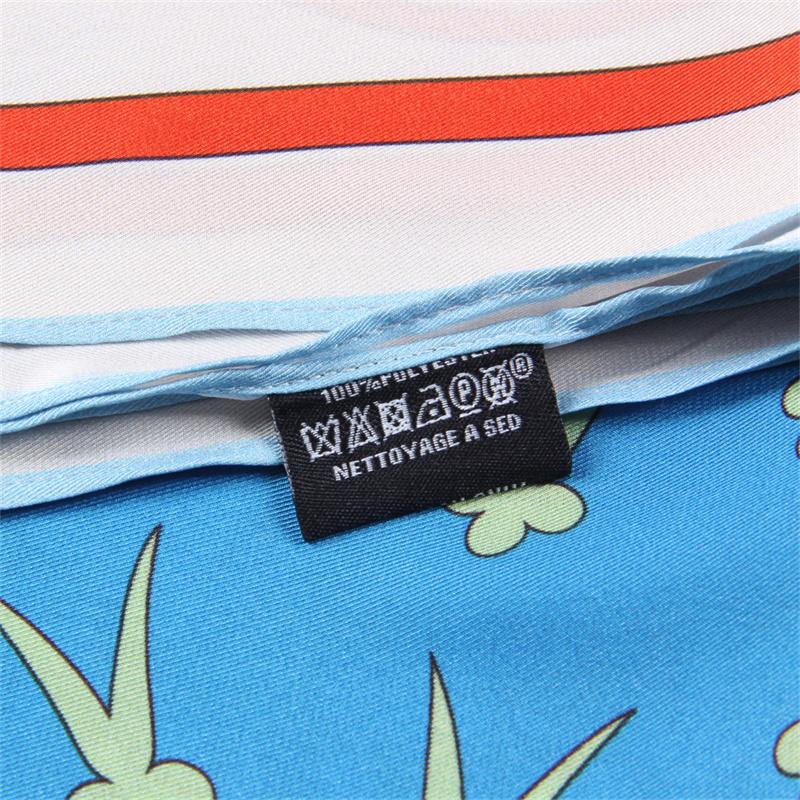Silk Scarf Women Fox Dancing Print Square Scarves Head Echarpes Silk Foulards Femme Wraps Beach Shawls Bandana Lady Hijabs 90CM