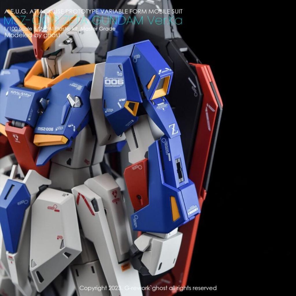 Fluorescent MG MGEX MGSD FM HiRM 1100 Robot MS Ensha Detail-Up Water Transfer Decals (for MG 1100 Z Gundam Zeta Gundam Ver.Ka) [Used]