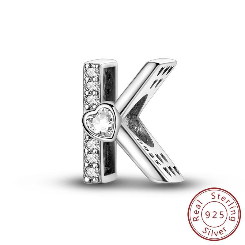 Letter Series 100% Copper Alphabet A-Z Charms Name Beads Fit Original Bracelets Bangle Necklace Diy Jewelry Gift