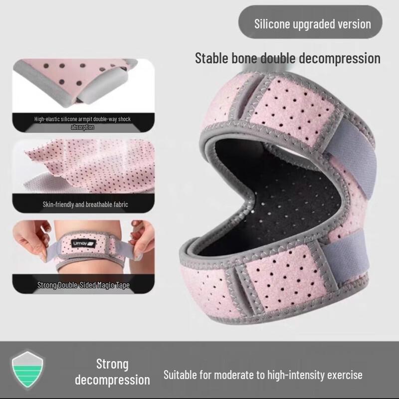 

CHIWANG Adjustable Patella Strap Knee Brace - Pink (Pair)