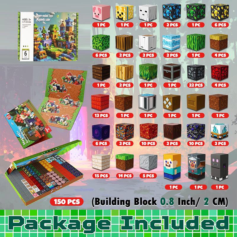 Pink Princess Castle Magnetic Cube Building Blocks - STEM Educational Toy Set