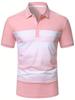 Trendy Striped Short-sleeve Polo Shirt, Perfect for Casual Daily Wear.
