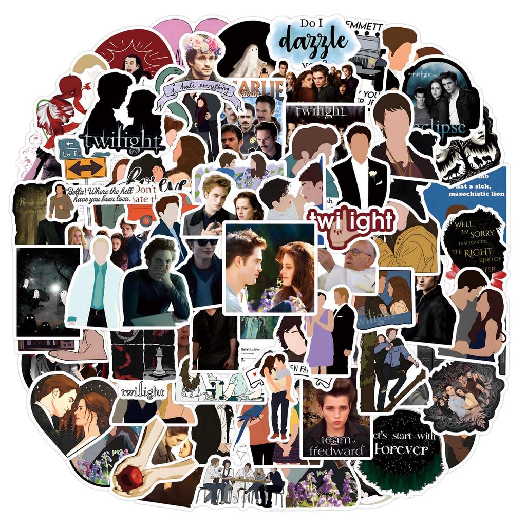 110-Piece Twilight Graffiti Sticker Set: Waterproof DIY Decals for Cups & Skateboards.