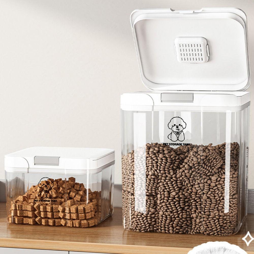 Large Capacity Pet Food Storage Container Transparent Food Storage Bucket  Grain Storage