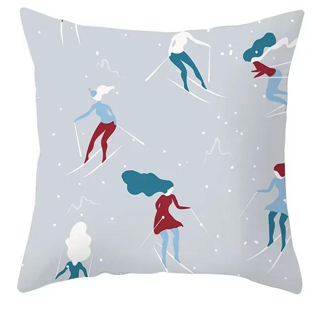 40/45/50/60cm Merry Christmas Santa Claus Printed Cushion Cover for Home Living Room Sofa Decoration Square Pillowcase