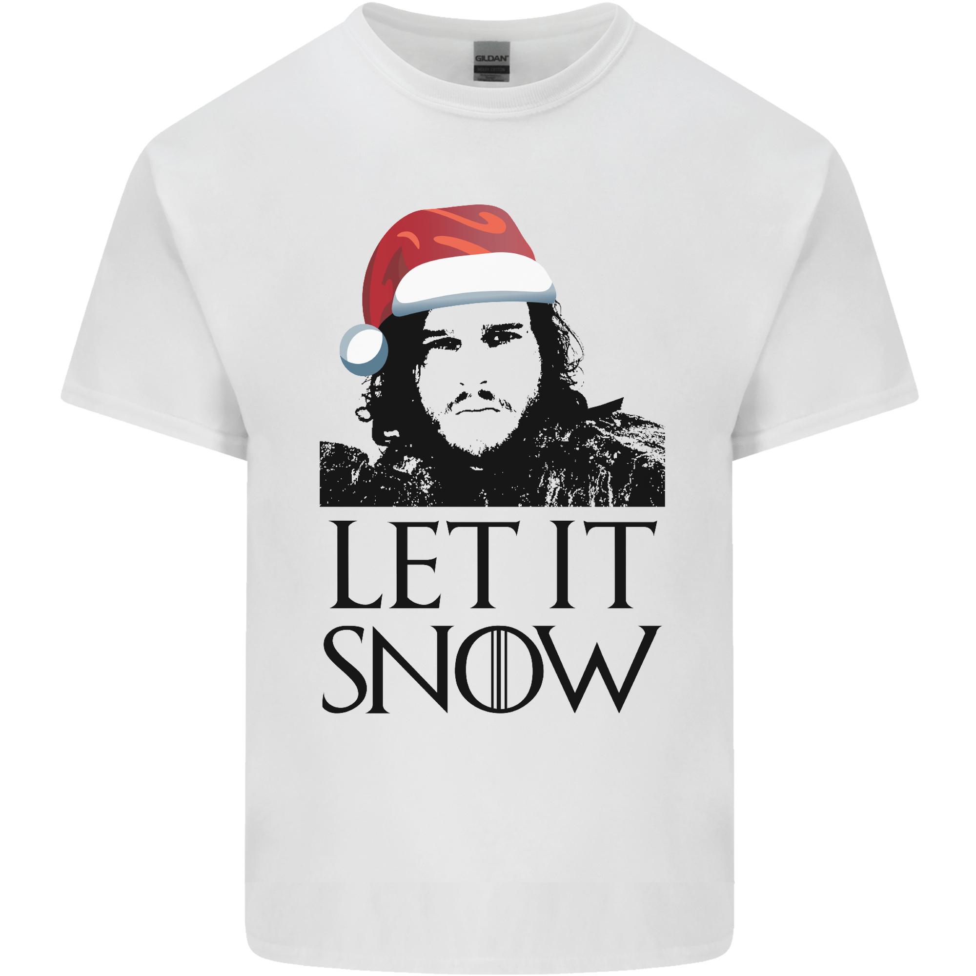 Xmas Let it Snow Funny Christmas Unisexs Light Cotton TShirt S