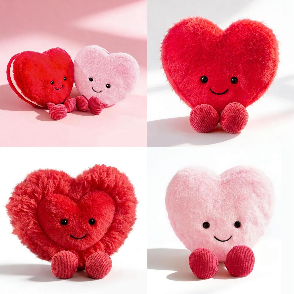 Plush Heart Shaped Toy For Valentines Day Gift For Girls And Kids