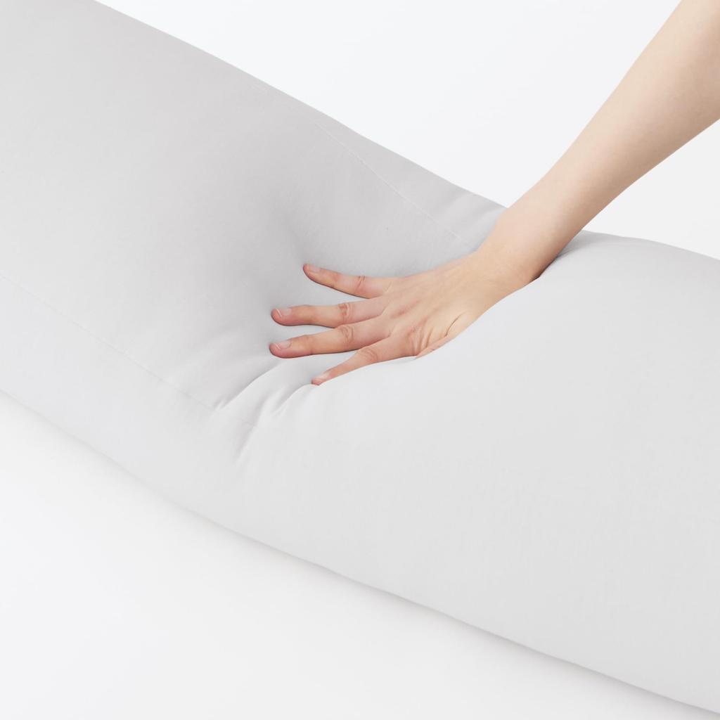 MUJI Cooling Body Pillow that can also be used as a back support, 26 x 110 x 26 cm, Gray, 84758577