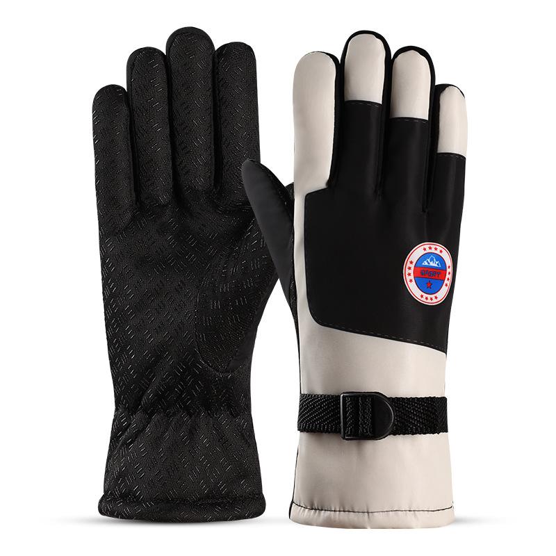 Outdoor Sports Warm Gloves Winter Warmth for Skiing  Fleece Thickened Waterproof  Outdoor Cycling Windproof and Cold Proof Gloves
