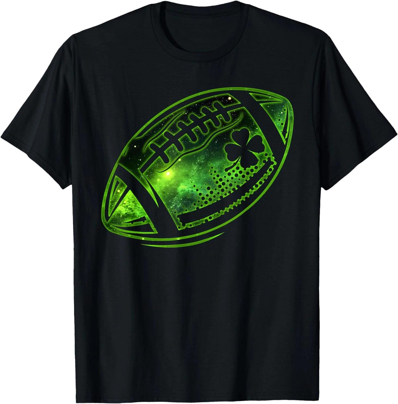 Football Irish Shamrock Lucky Clover St Patricks Day Boys T-Shirt S