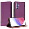 For Samsung Galaxy A55 5G Case L-Shaped Grid Pattern Leather Stand Phone Cover with Card Slots