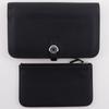 HERMES Dogon Duo Purse black Togo unisex Used