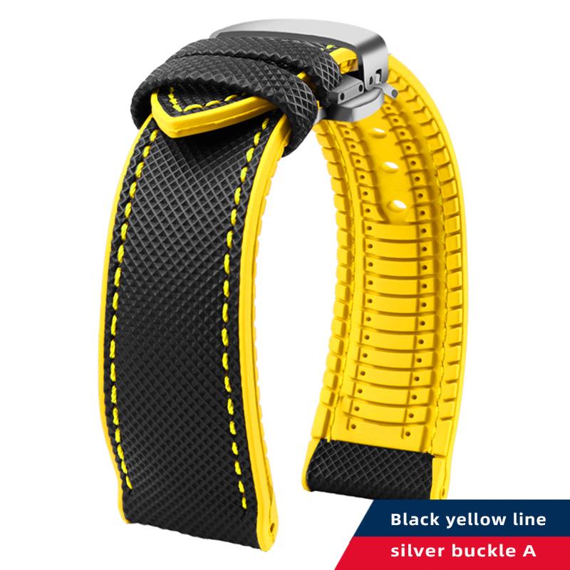 12 color high quality rubber Watchband 20 21 22 23mm 24mm for men and women watchstrap accessories Black red orange yellow Green