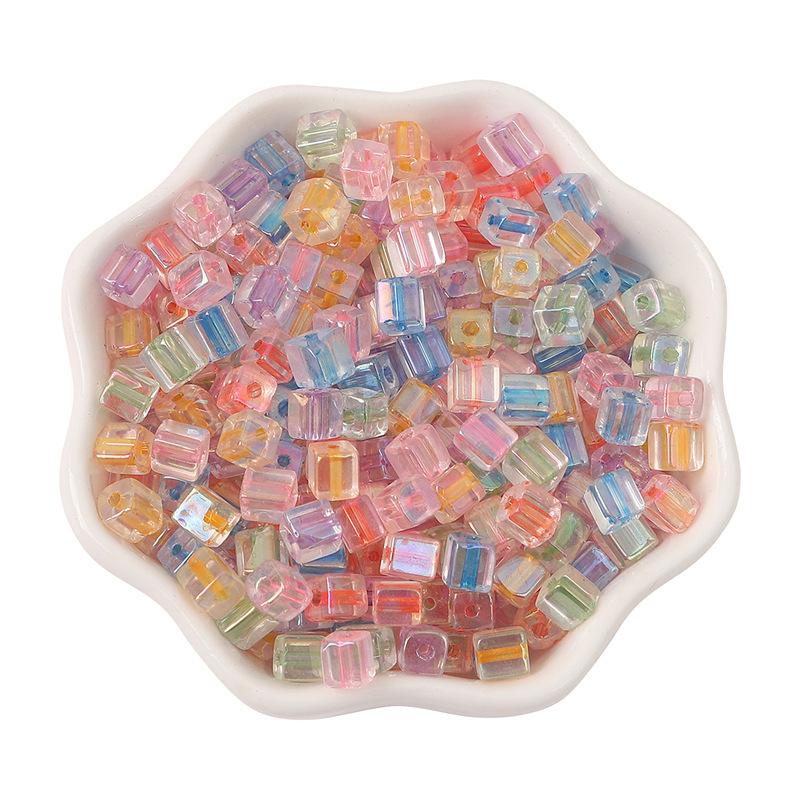 

5 мм супер модные цветные окрашенные стеклянные кубики сахарного риса бусины россыпью бусины ручной работы своими руками браслет из бисера ожерелье аксессуары 5mm aperture about 1mm 11g/bag, about 50 pieces