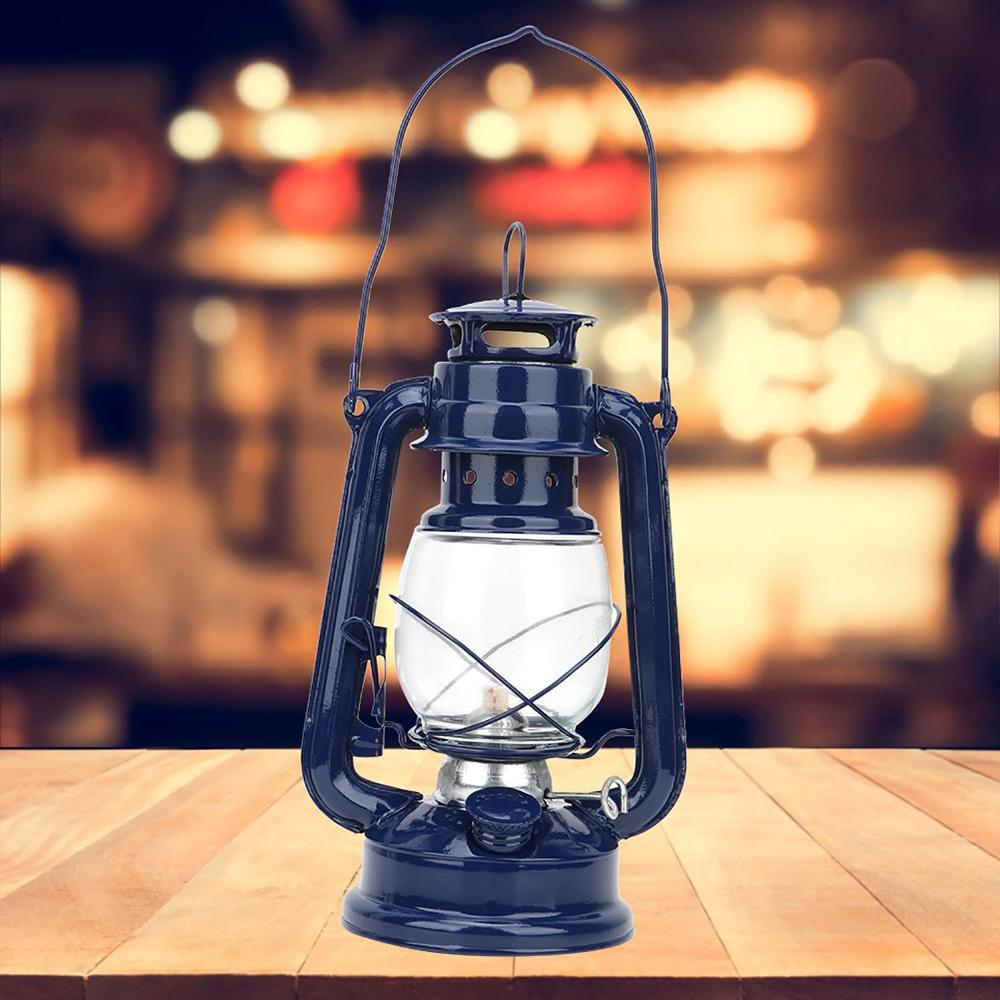 Metal Construction Iron Lantern Windproof Hanging Fuel Lantern Patio Decoration