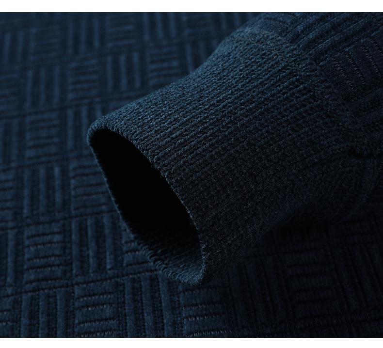 Men's Chenille Jacquard Fleece Pullover Sweater - Autumn/Winter 2022