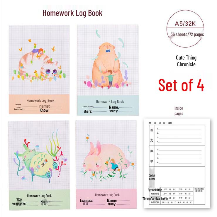 Elementary School Student Diary & Homework Record Book